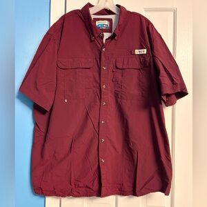 Magellan Relaxed Fit Collared Fishing Gear Maroon Shirt 2XL H25